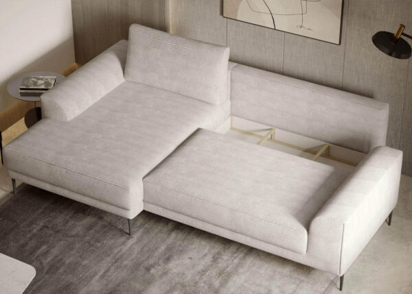 Capitoli Corner Sofa with Loose Cushions and Storage Compartment