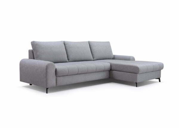 Stylish Aki Corner Sofa with Black Metal Legs