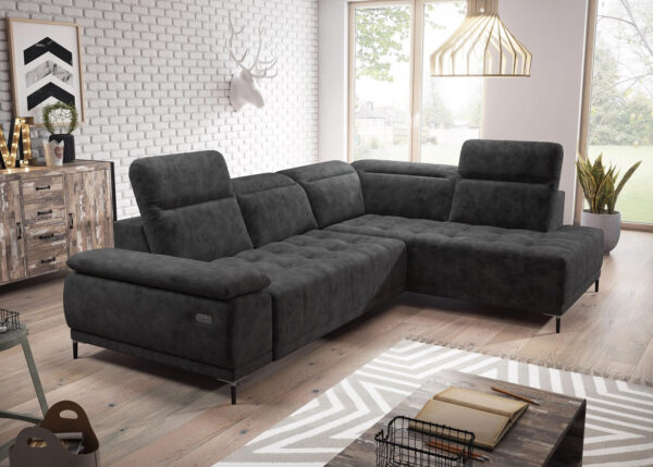 Focus L Corner Sofa with Adjustable Headrests