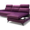 Stylish Titi Corner Sofa with Black Metal Legs and Functional Shelf