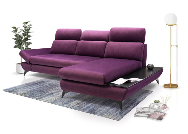 Modern Titi Corner Sofa with Adjustable Headrests and Armrests