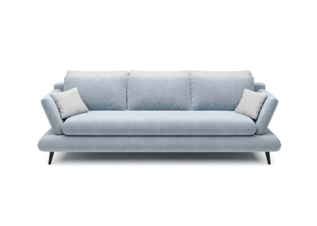 Scandinavian Montego Sofa with Wooden Legs and Cushions