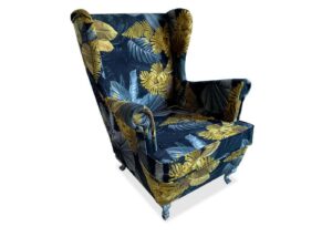 Uszak Armchair in Leaf Fabric M-126 in a Cozy Living Room