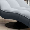 Detailed Image of Lexon Chaise Lounge's Stitching and Metal Base