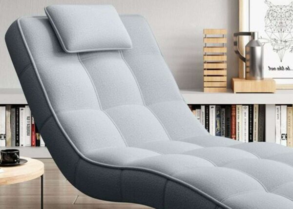 Close-Up of the Lexon Chaise Lounge's Quilted Upholstery and Cushion