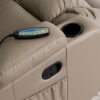 Close-Up of Prego Armchair's Massage Controls and Remote