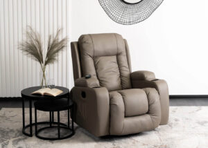 Prego Relaxation Armchair with Massage Function in a Cozy Living Room Setting