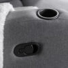 Close-Up of Cup Holders on Linen Armchair Armrests