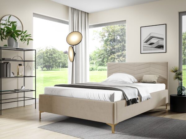 Modern Bed Type 31 in Standard version with a stylish headboard, available for mattresses 90–180 x 200 cm.