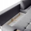 Elegant Nub corner sofa with automatic DL unfolding system and spacious storage compartment.