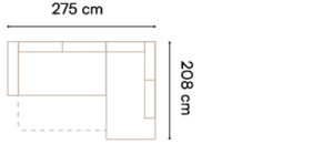 Garda II L-Shaped Couch Dimensions