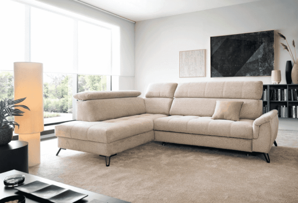 Lago II modern corner sofa with adjustable backrests