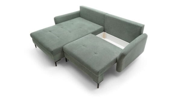 Marco corner sofa bed with DL pull-out function and bedding storage