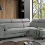 Porto II corner sofa modular with dolphin pull-out bed and storage compartment