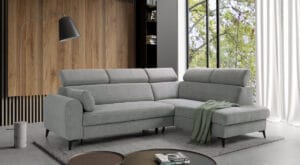 Porto II corner sofa modular with dolphin pull-out bed and storage compartment