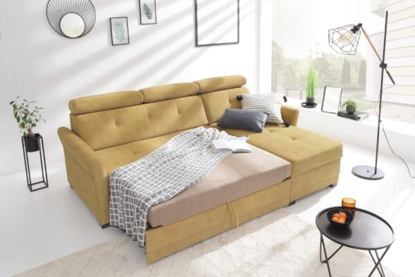 Harris compact corner sofa with fold-out bed