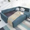 Island corner sofa bed with Puma mechanism and deep seat