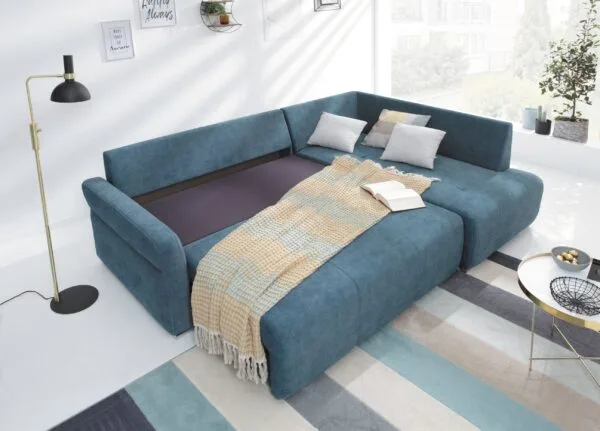 Island corner sofa bed with Puma mechanism and deep seat