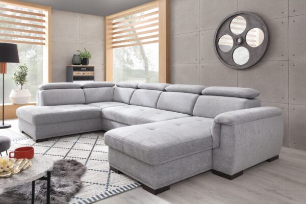 HR foam modern corner sofa with dual storage compartments