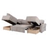 Modern Cawo I corner sofa with two bedding compartments