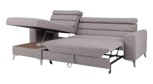 Lugo corner sofa bed with Dolphin mechanism and storage