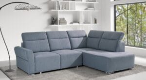 Modern corner sofa Cawo II with ergonomic deep seat