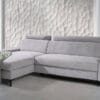 Close-up of Moena sofa Bonnell springs and metal leg finishes