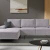Pulia sofa side view with high backrest and ergonomic design