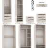 Technical drawing showing TRES 04 wardrobe column dimensions and structure