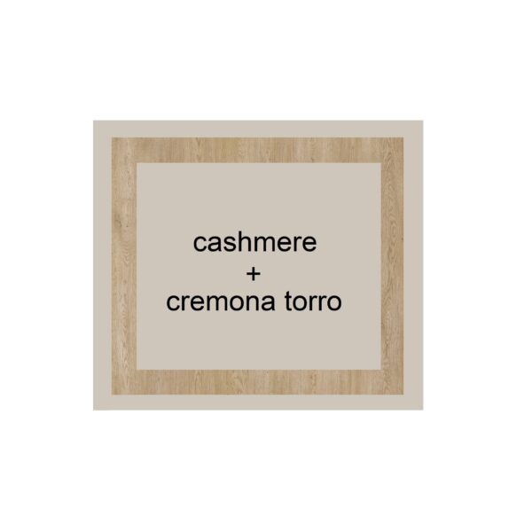 Close-up of cashmere and Cremona Torro finish on modern wardrobe
