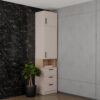 Full GRANT bookcase with cashmere extension, drawers, doors