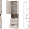 GRANT 06 shelf unit with drawers, shelves, and doors