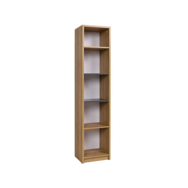 QUATRO 02 open bookcase with shelves, Riviera oak finish