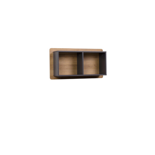 QUATRO 04 wall shelf in Riviera golden oak and graphite