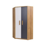 Full view of QUATRO 08 youth corner wardrobe with closed doors.