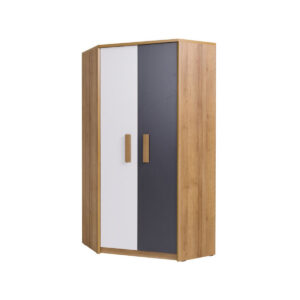 Full view of QUATRO 08 youth corner wardrobe with closed doors.