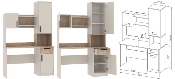 Compact view of Grant 11/12 desk, perfect for a youth room.