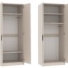 Full view of GRANT 13 Cashmere Two-Door Wardrobe in bedroom setting