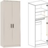 Interior of Cashmere wardrobe showing shelves and hanging rail