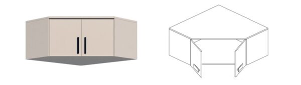 GRANT 15 corner wardrobe extension, cashmere. Perfect for the GRANT 14 corner storage set.