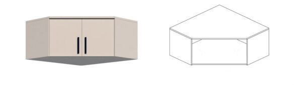 GRANT 15 cashmere corner upper shelf unit for wardrobe