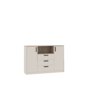 GRANT 17 large chest of drawers, cashmere beige, with shelves and drawers