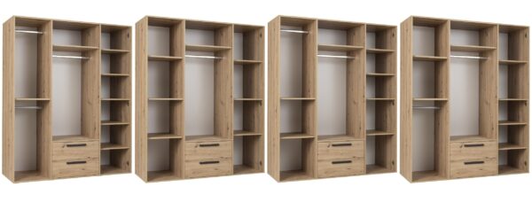 ARTI 01B low wardrobe set in artisan color, showing overall design.