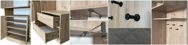 Close-up of ARTI wardrobe hangers and smooth drawers