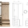 ARTI 120 wardrobe set with dimensions overlay in a modern hall.