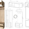ARTI Hallway Wardrobe Set detailed dimensions diagram