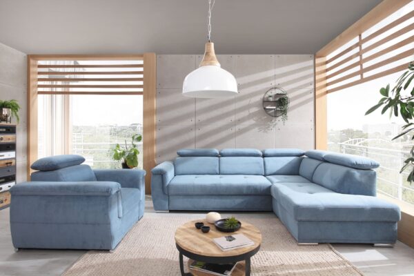 Umbria II right-hand corner sofa bed with HR foam