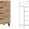 ARTI 05 chest of drawers in a modern bedroom setting