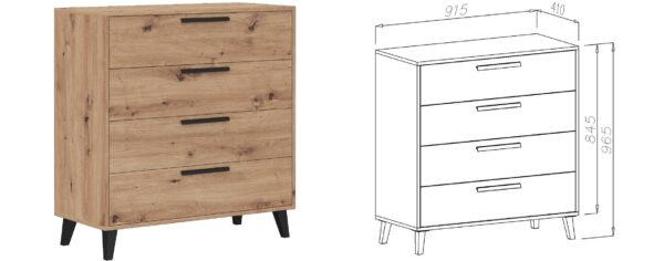 ARTI 05 chest of drawers in a modern bedroom setting
