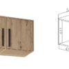 Technical sketch of ARTI 01 three-door wardrobe with extension
